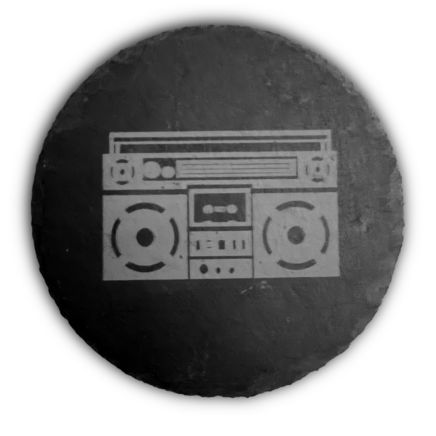 Boom Box Slate Coaster - 4"x4"