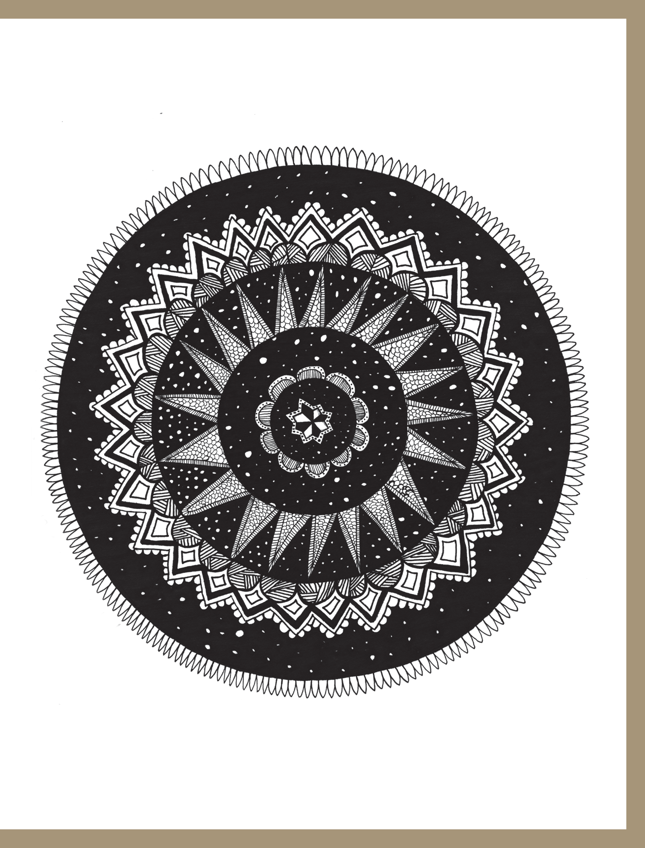 Night Mandala Greeting Card - 4.25 x 5.5in
