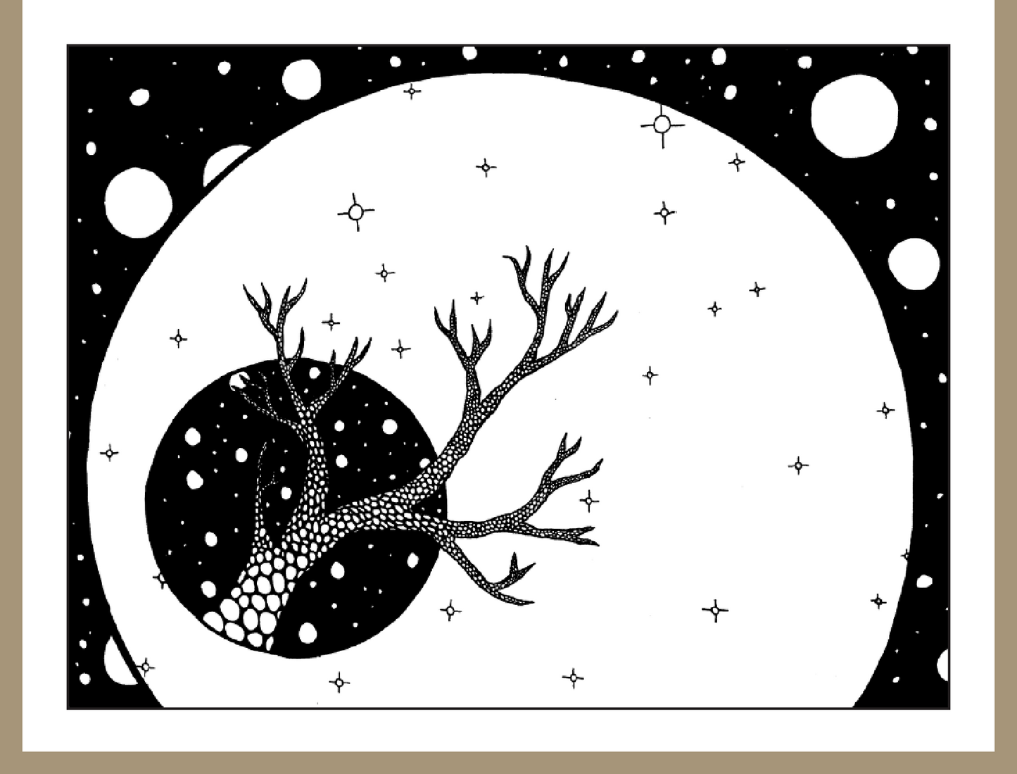 Tree at Night Greeting Card - 4.25 x 5.5in