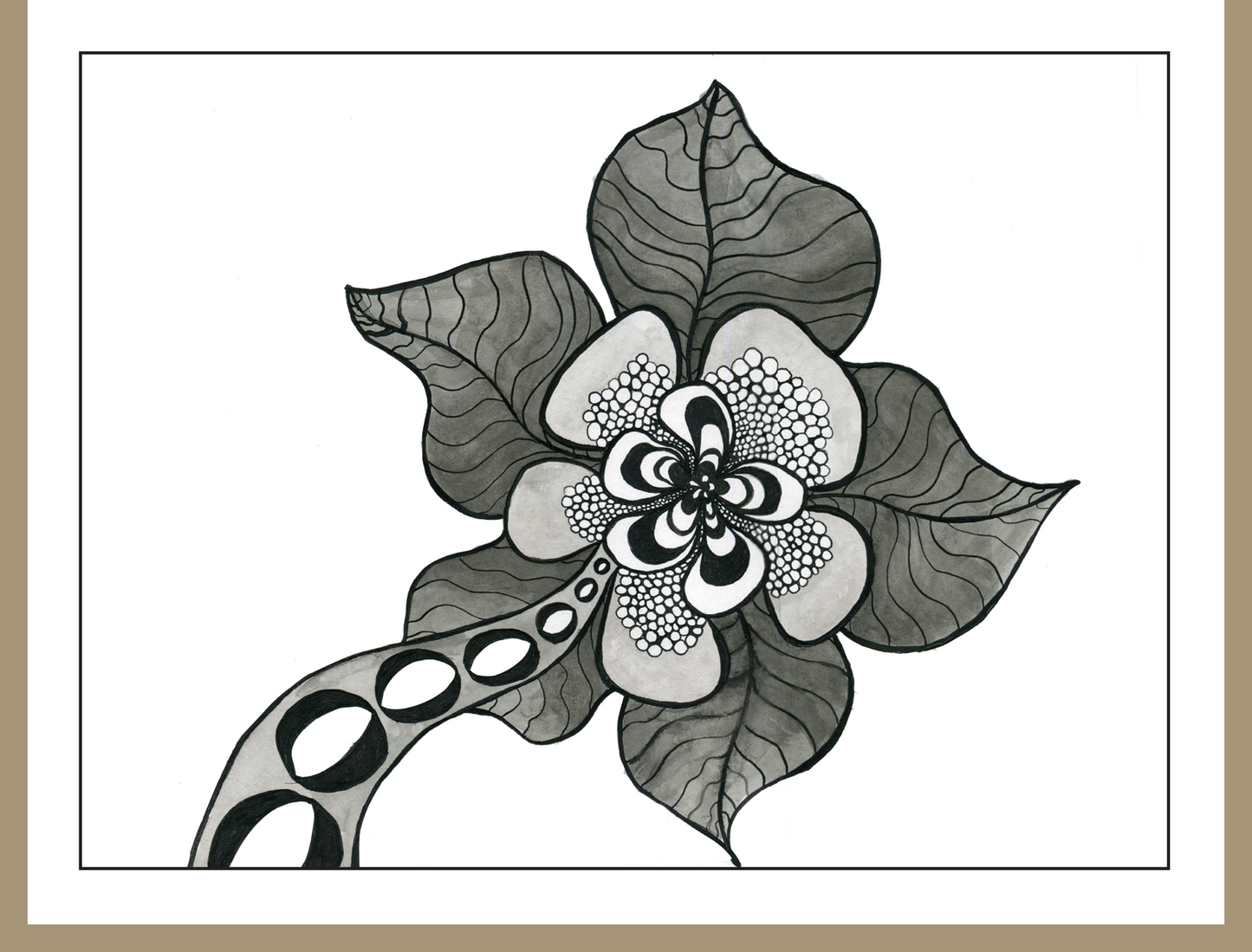 Abstract Flower Greeting Card - 4.25 x 5.5in