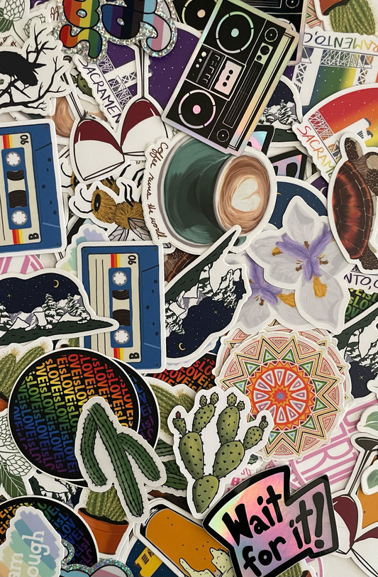 Mystery Sticker Pack: Original Art, Waterproof Vinyl (4 Stickers)