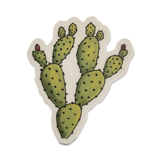 Prickly Pear Cactus Art Sticker - 3"