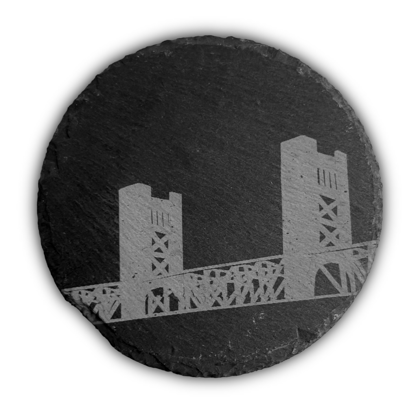 Sacramento Tower Bridge Slate Coaster - 4"x4"
