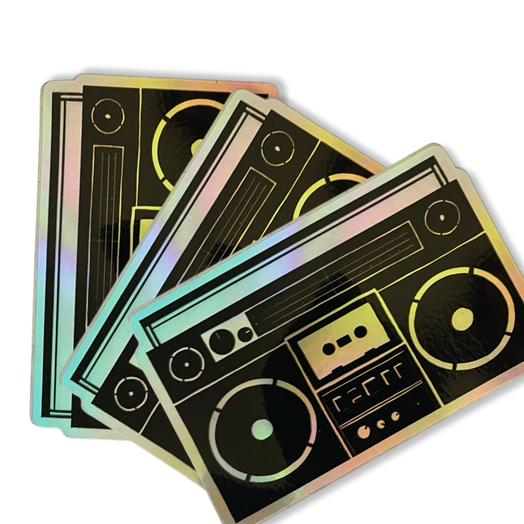 Boom Box - Holographic Sticker - Waterproof