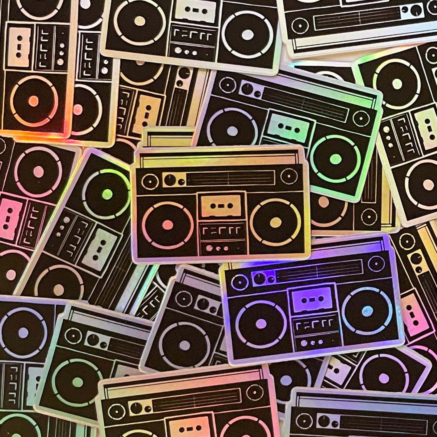 Boom Box - Holographic Sticker - Waterproof