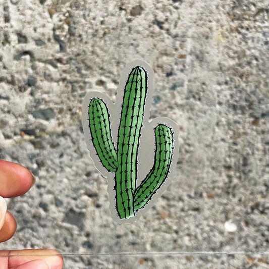 Cactus Art Sticker - 3" - Transparent Decal