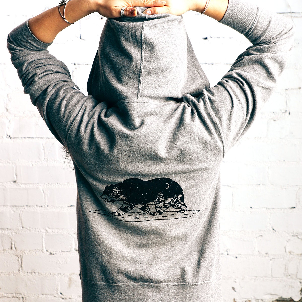 California Grizzly Bear Zip Hoodie