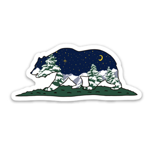 California Grizzly Bear Art Sticker - 4"
