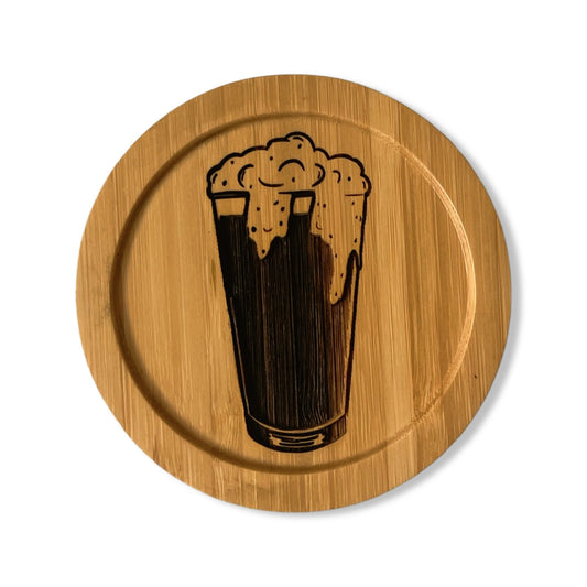 Beer Bamboo Coaster - 3.75"x3.75"