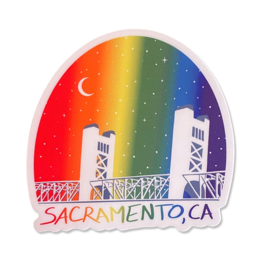 Sacramento Rainbow Art Sticker - 3"