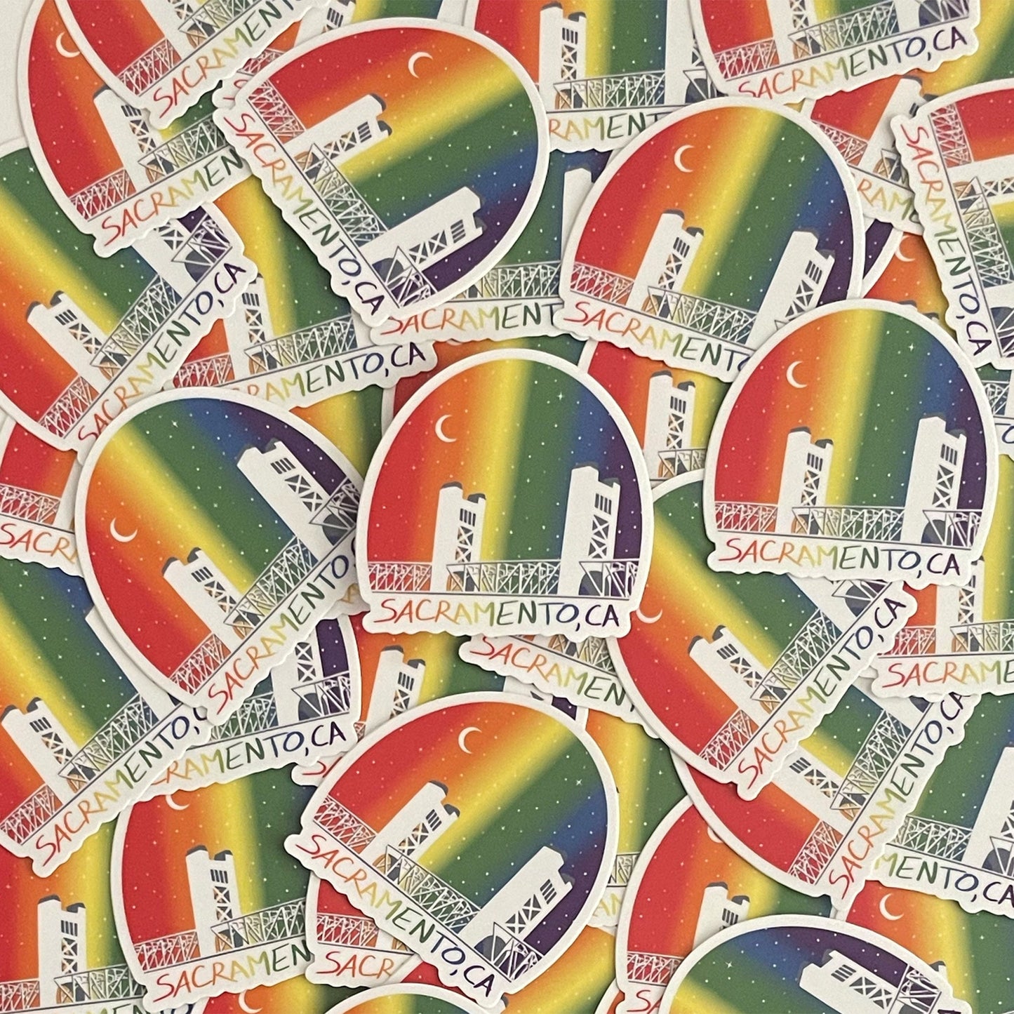 Sacramento Rainbow Waterproof Sticker