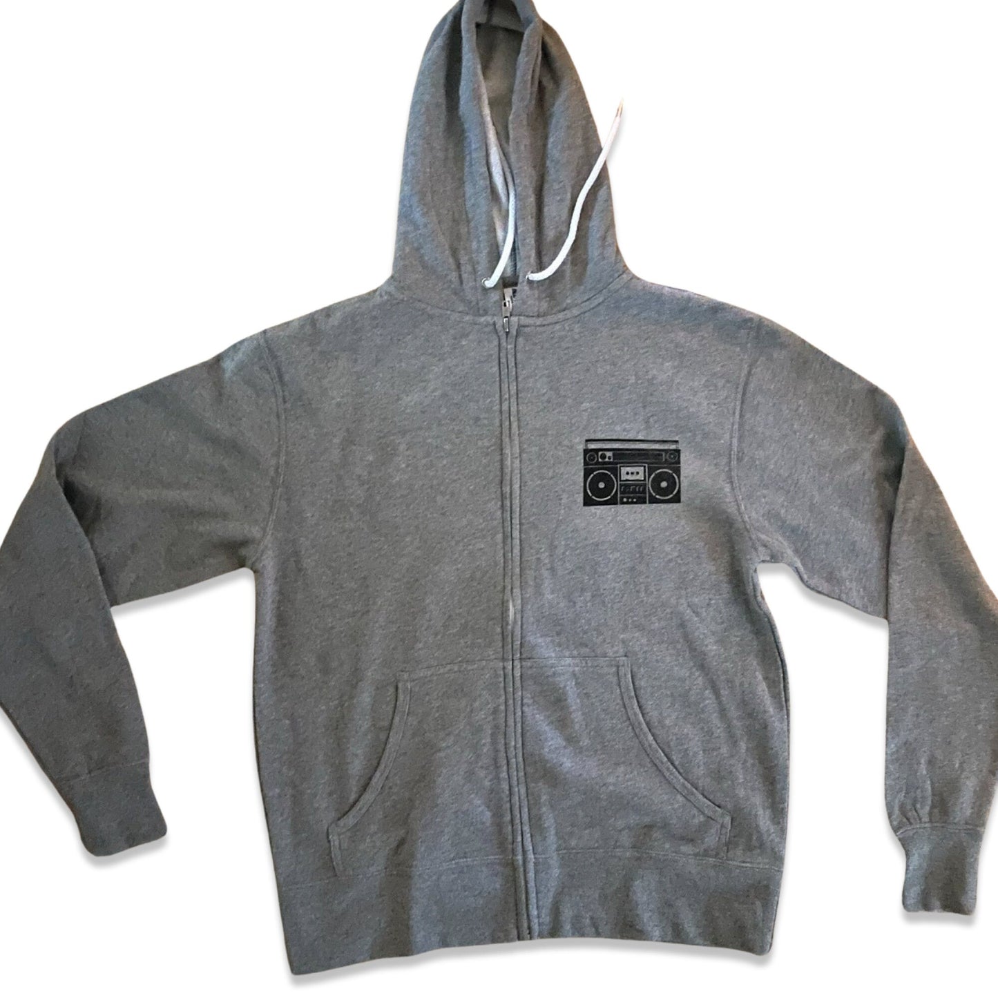 Boom Box Hoodie - Unisex, Front Zipper