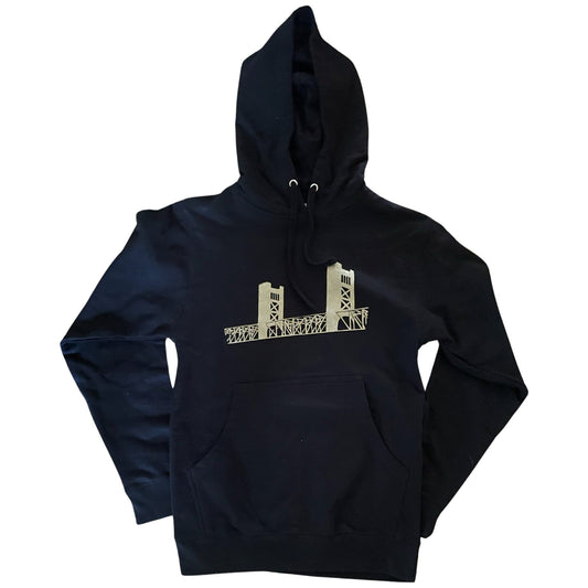 Tower Bridge Pullover Hoodie - Sacramento, California