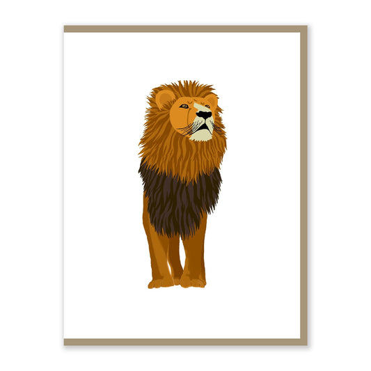 Lion Card |  Original Artwork | Garden Lovers | Flowers | Greeting Card | Handmade