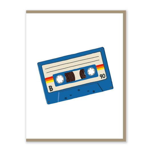 Old School Cassette Greeting Card - 4.25 x 5.5in