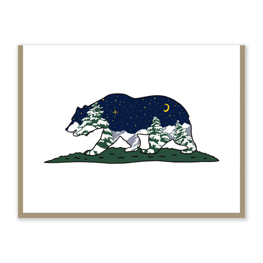 Grizzly Bear  Card |  Original Artwork | California | Nature Scene | Greeting Card | Handmade