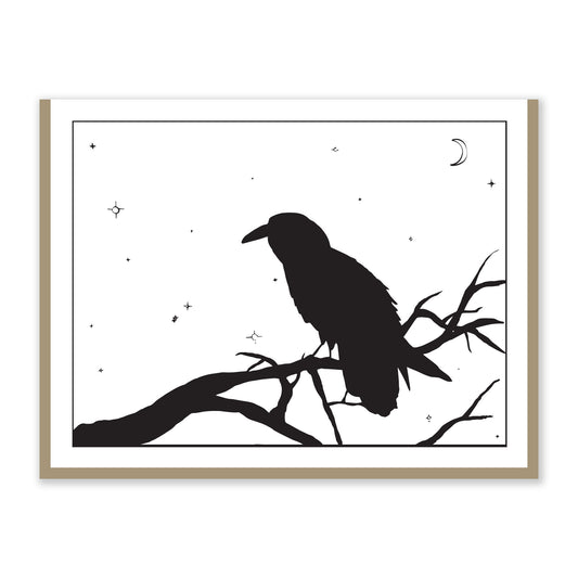 Raven Greeting Card - 4.25 x 5.5in