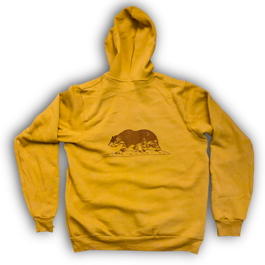 California Grizzly Bear Zip - Mustard Yellow