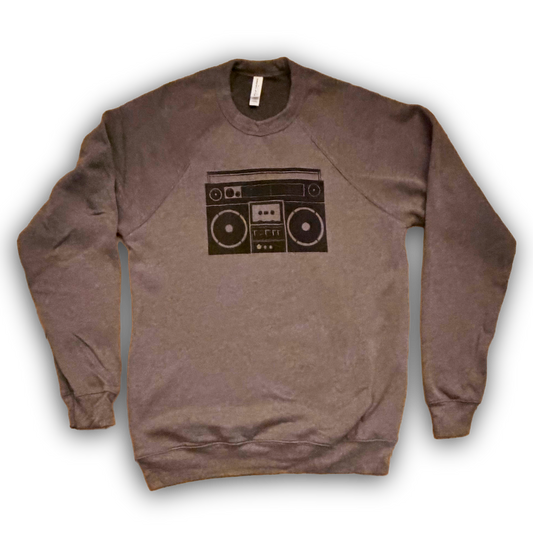 Boom Box Pullover Sweatshirt Gray