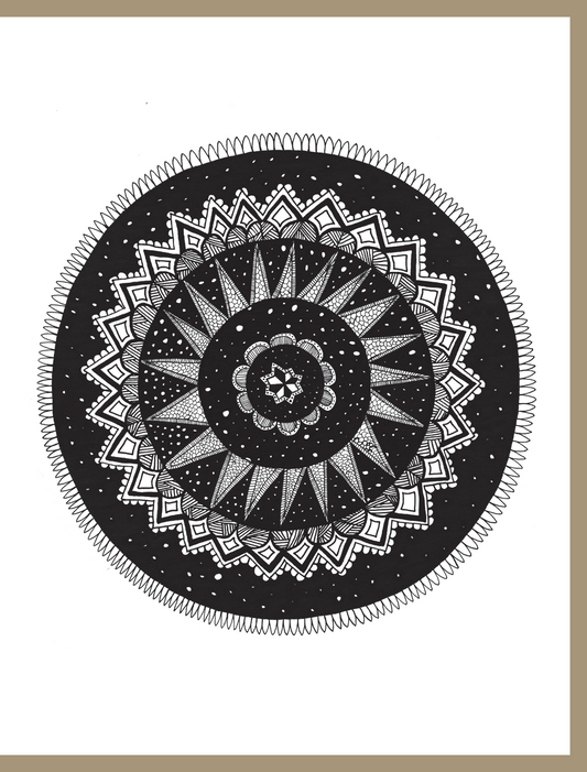 Night Mandala Greeting Card - 4.25 x 5.5in