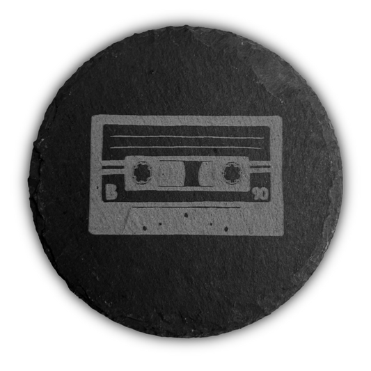 Cassette Tape Slate Coaster - 4"x4"