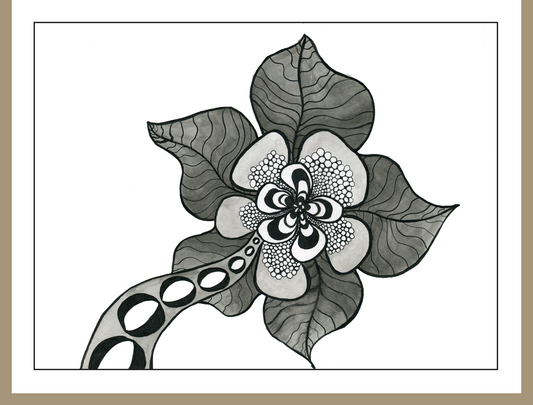 Abstract Flower Greeting Card - 4.25 x 5.5in