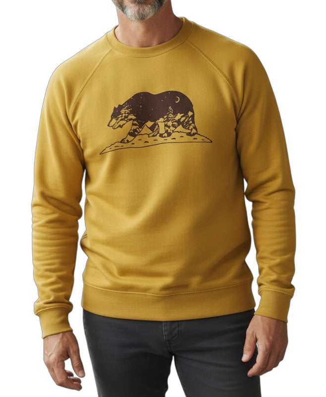 California Grizzly Bear Art Pullover Sweatshirt - Super Soft, XS-3X