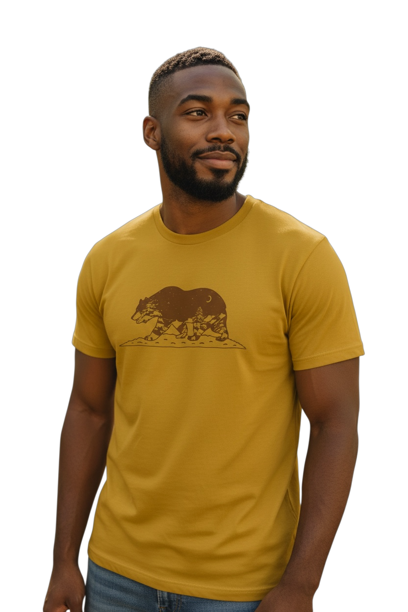 California Grizzly Bear Art T-Shirt: Super Soft, Unisex XS-3X