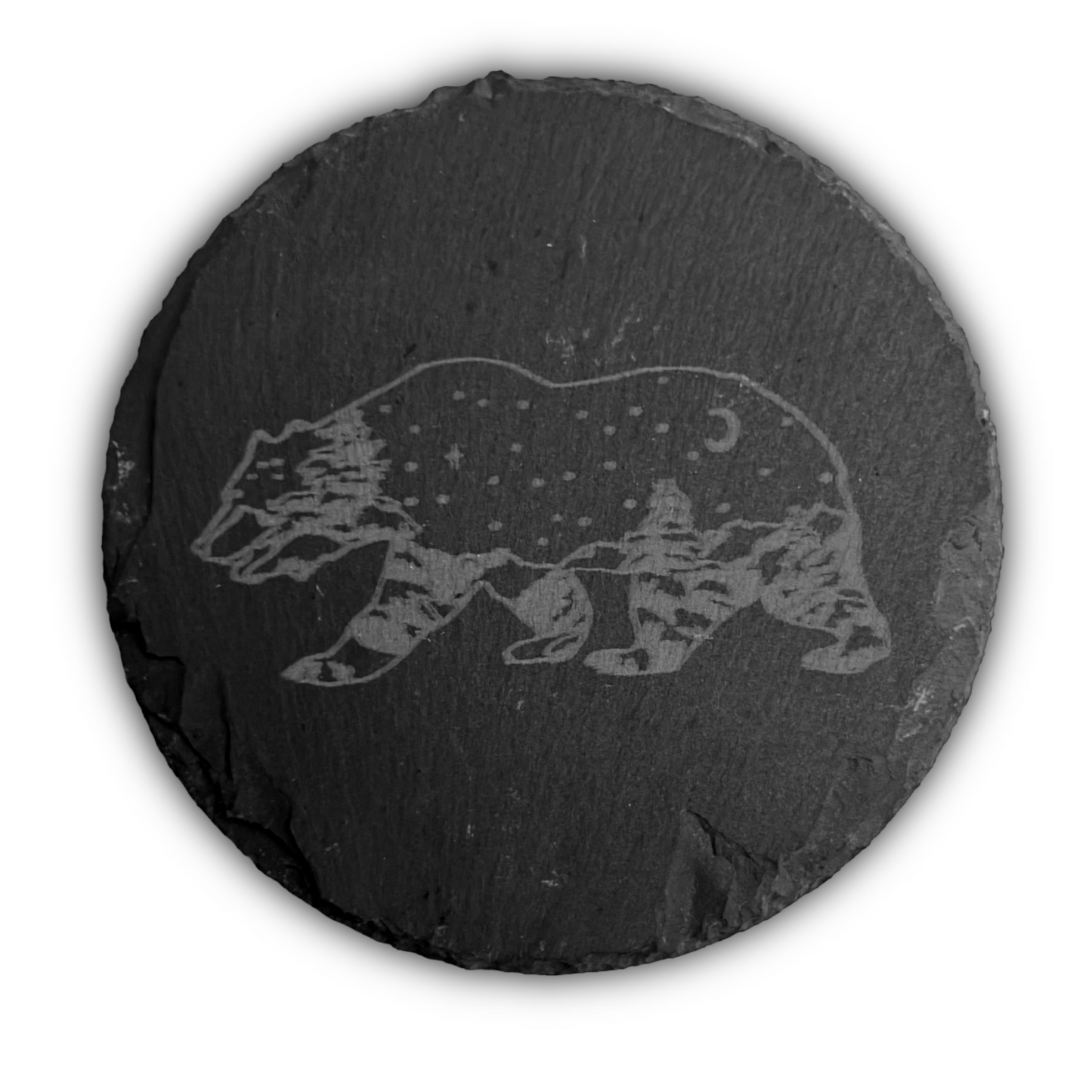Grizzly Bear Slate Coaster - 4"x4"