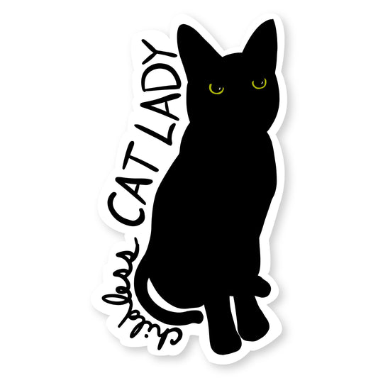 Childless Cat Lady Waterproof Sticker - Original artwork - made in the USA, water bottle sticker