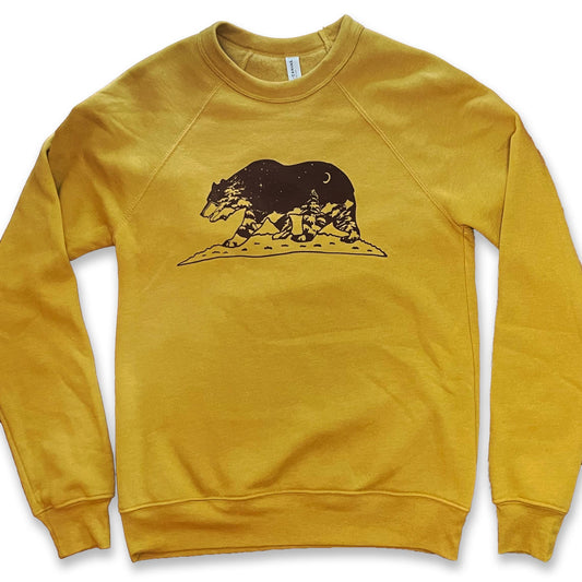 California Grizzly Bear Art Pullover Sweatshirt - Super Soft, XS-3X