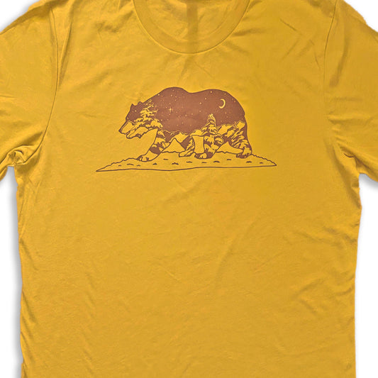 California Grizzly Bear Art T-Shirt: Super Soft, Unisex XS-3X