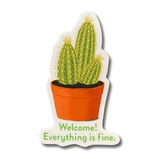 Everything is Fine Cactus Sticker Waterproof - Inspired by The Good Place