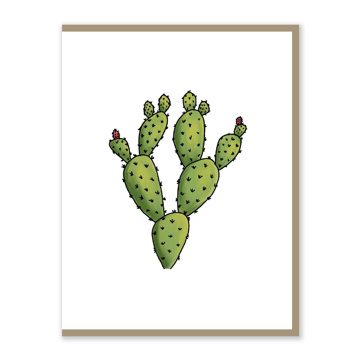 Prickly Pear Cactus Card |  Original Artwork | Nopales | Desert Lovers | Greeting Card | Handmade