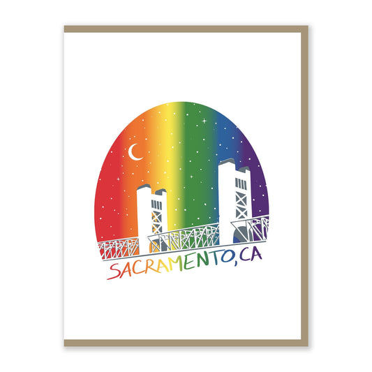 Sacramento Rainbow Card |  Original Artwork | Pride | LGBTQ+ | Greeting Card | Handmade